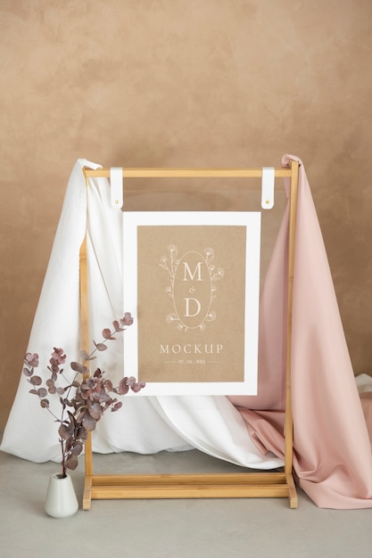 PSD design del mockup del segno di matrimonio