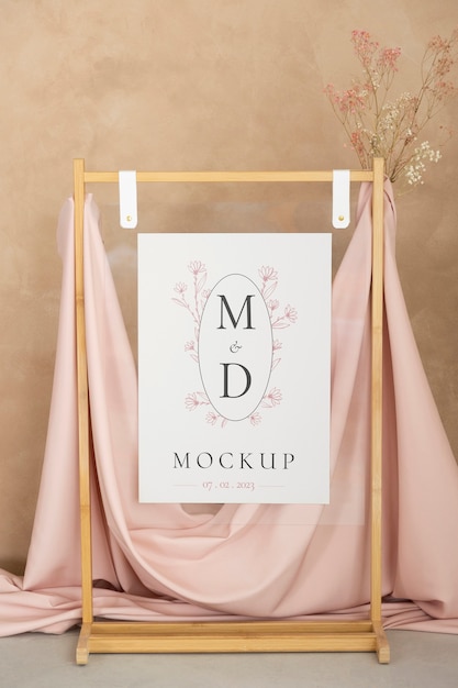 PSD design del mockup del segno di matrimonio