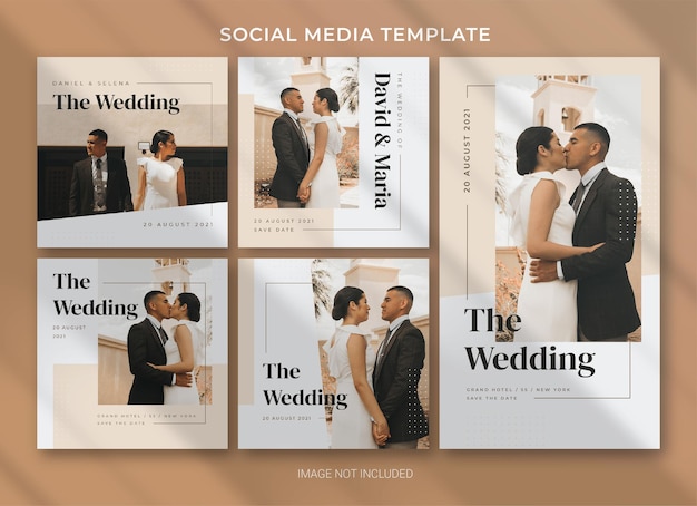 Wedding social media pack bundle template