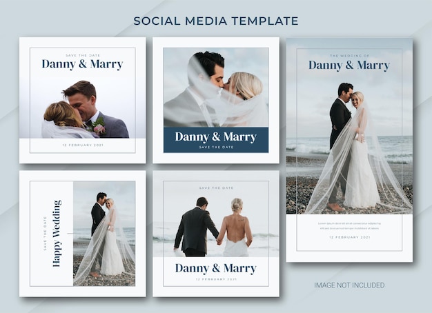 PSD wedding social media post bundle template