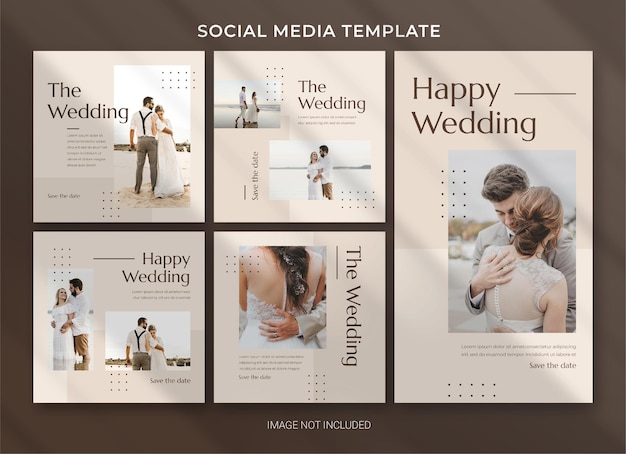 Wedding social media post bundle template