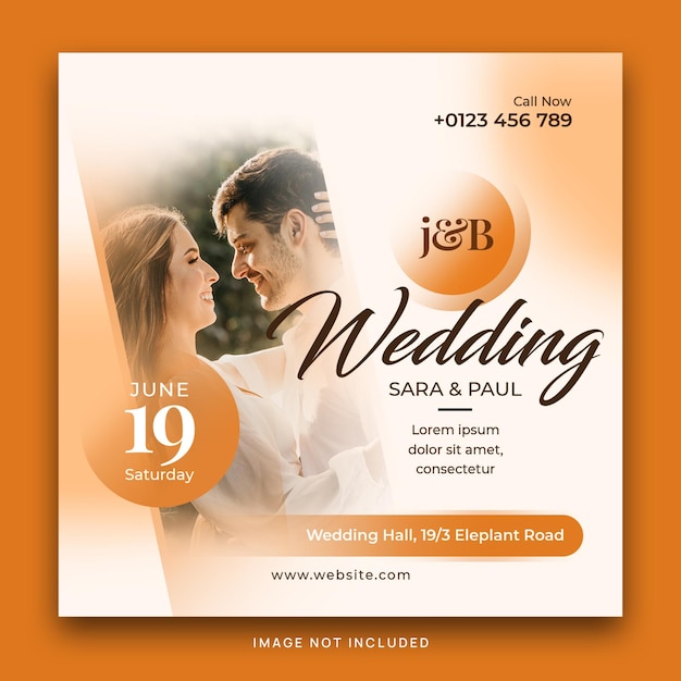 PSD wedding social media post design banner