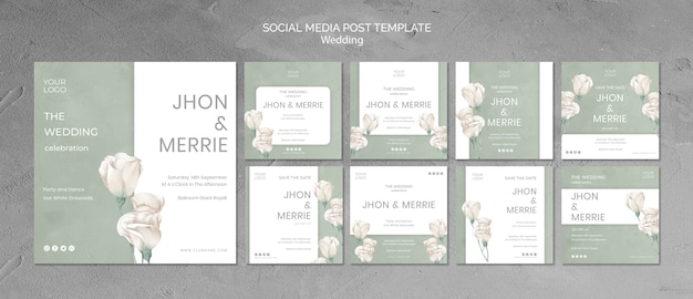 Wedding social media post template