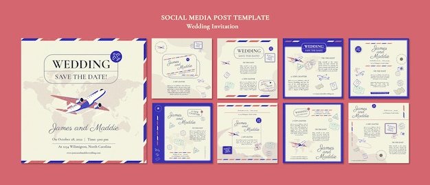 Wedding social media post template