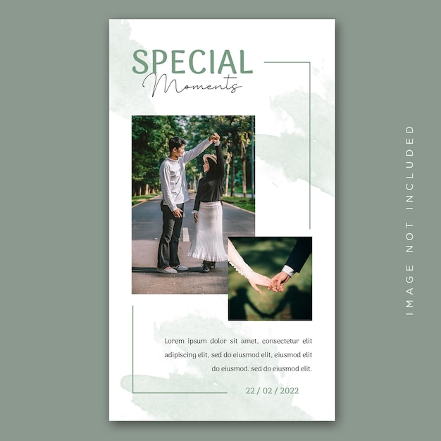 Wedding social media story psd template