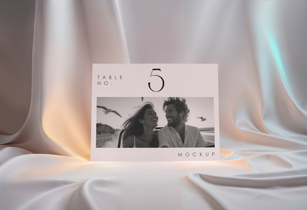 wedding table card mockup design