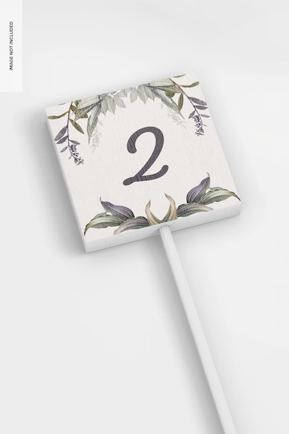 Wedding Table Number Stick Mockup, Close Up