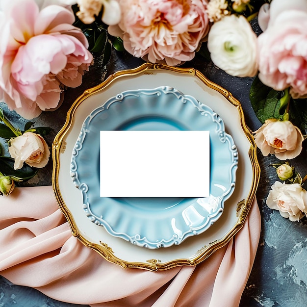 Wedding table place card vintage mockup