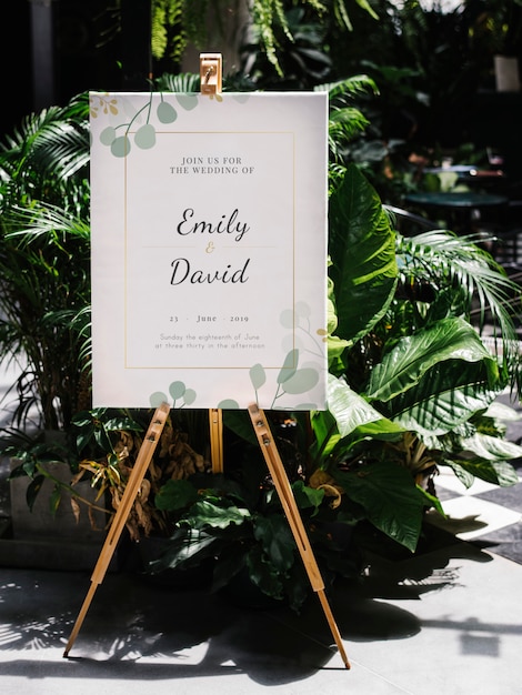 PSD wedding welcome board