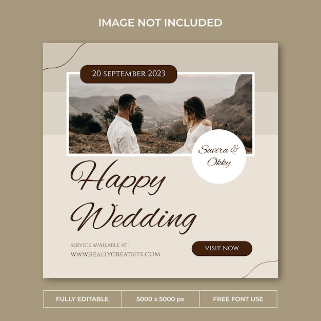 Weddingplanner instagram post PSD-sjabloon