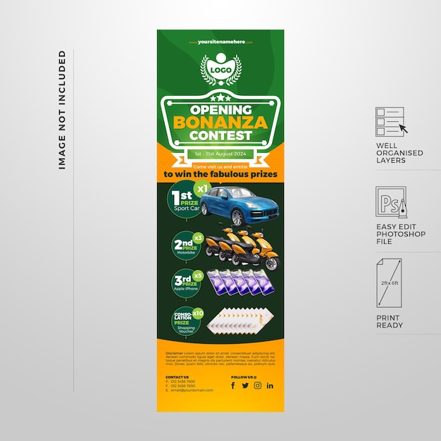 Wedstrijd verticale banner