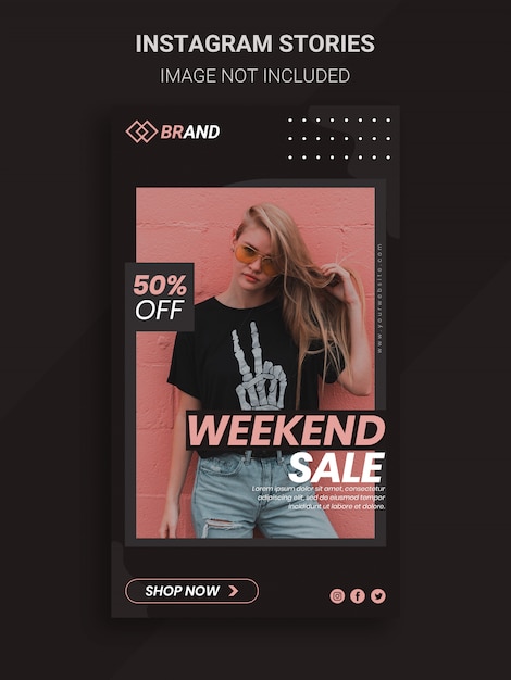 PSD banner di vendita di moda weekend