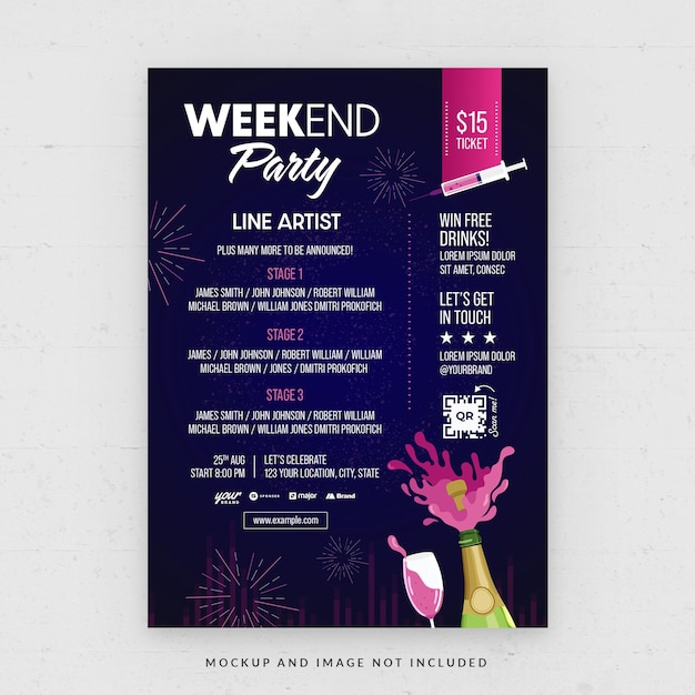 PSD weekend night party flyer templates in psd