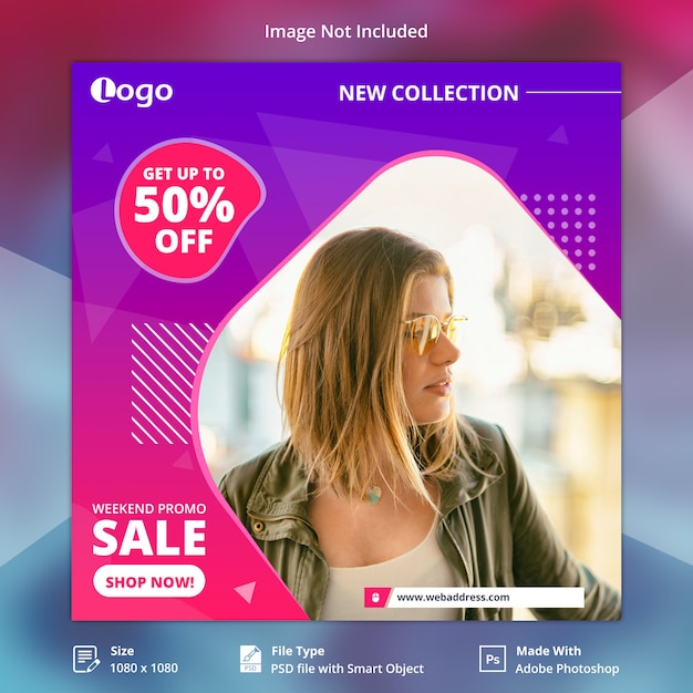 weekend promo sale offer social media banner