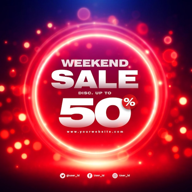 Weekend special sale offer ads banner promotion social media poster templates