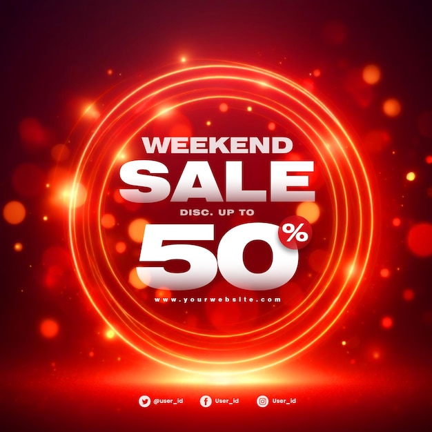 Weekend special sale offer ads banner promotion social media poster templates