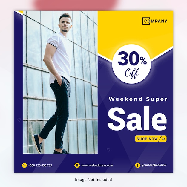 PSD weekend super sale social media template