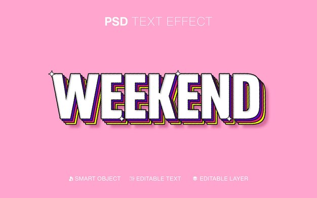 PSD weekend z efektami tekstowymi