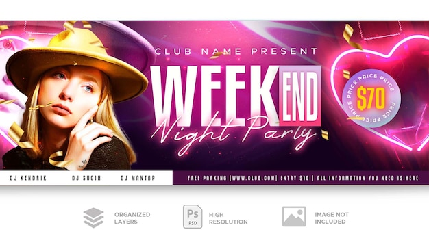 PSD weekendfeestbanner.