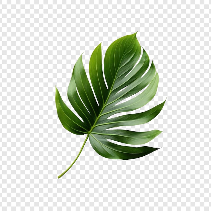 PSD weelderige groene monstera-blad tropische plant geïsoleerd achtergrond