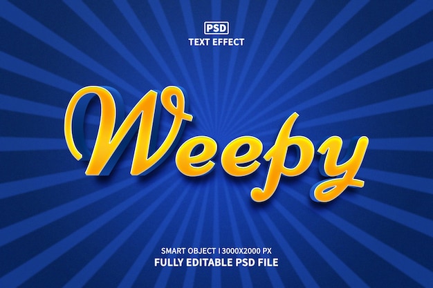 Weepy Editable 3D Text Effect PSD