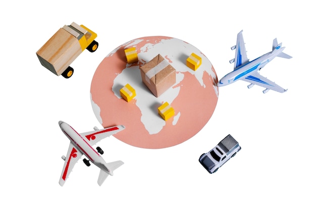 Weergave van 3D-illustratie van de supply chain-vertegenwoordiging