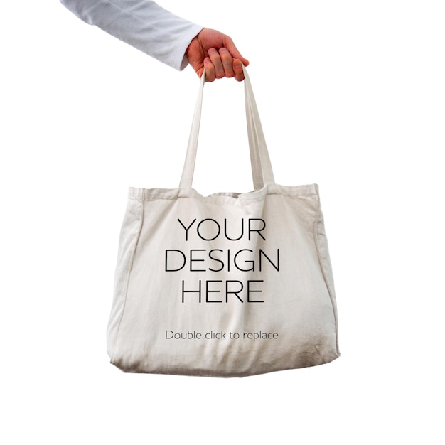 Weergave van een mock-up van een totebag