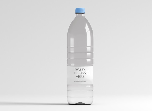 Weergave van een mock-up van fles water