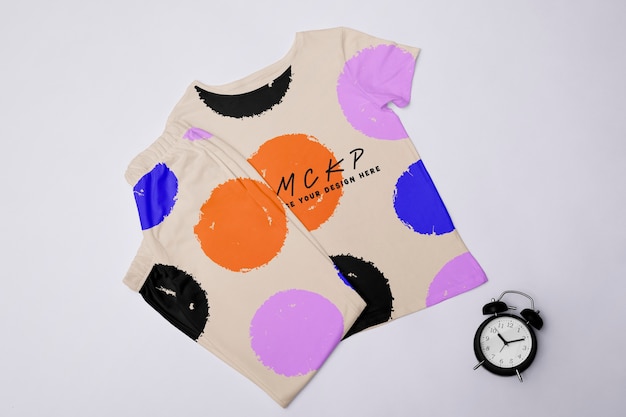 Weergave van pyjama's mock-up ontwerp