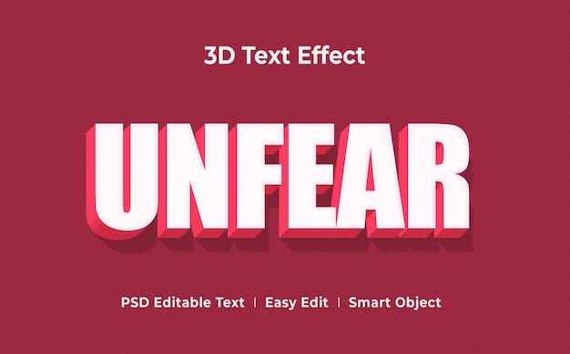 Wees niet bang voor 3D-tekststijleffect Mockup-sjabloon Premium