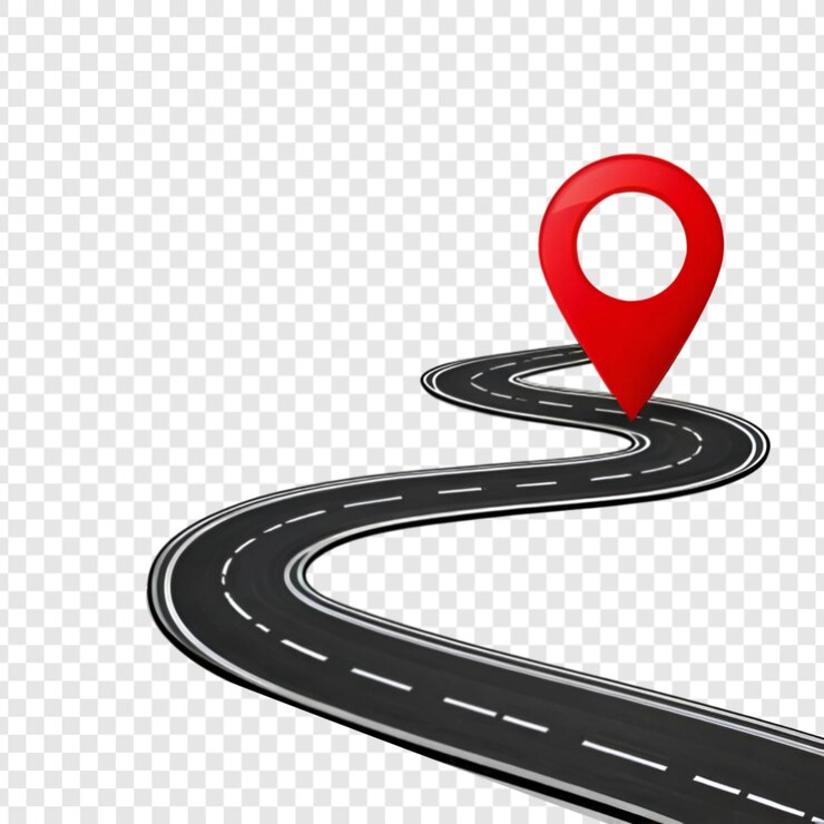 PSD weg met rode locatiemarkering