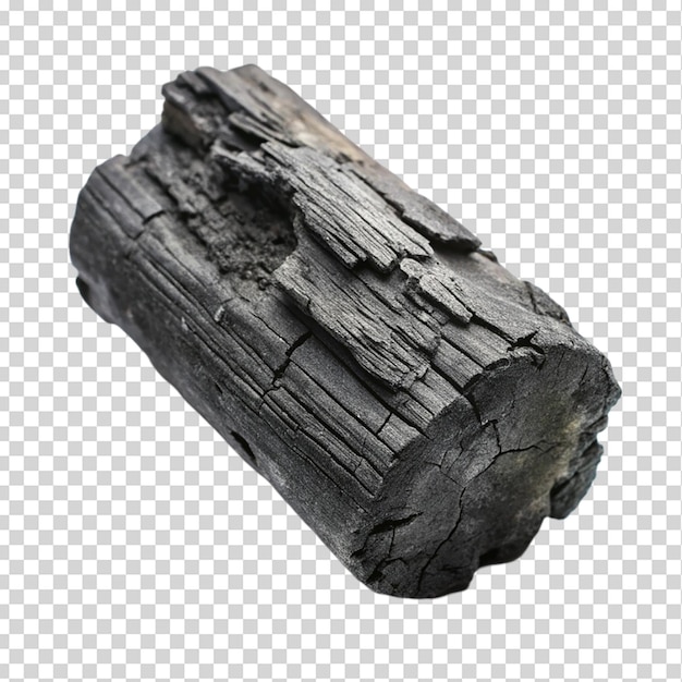 Węgiel drzewny izolowany na przezroczystym tle