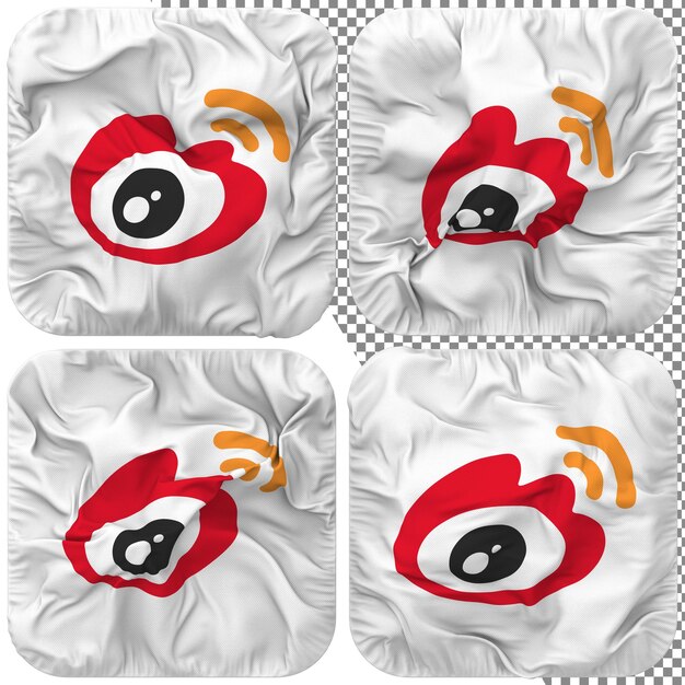 PSD weibo vlag squire vorm geïsoleerd verschillende zwaaien stijl hobbel textuur 3d-rendering