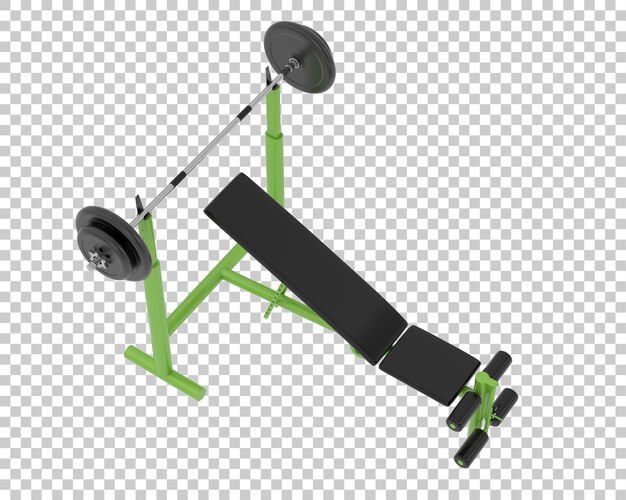 PSD weight bench on transparent background 3d rendering illustration