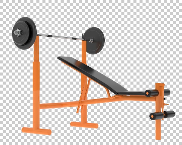 Weight bench on transparent background 3d rendering illustration