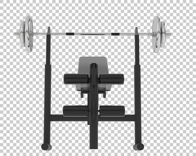 PSD weight bench on transparent background 3d rendering illustration