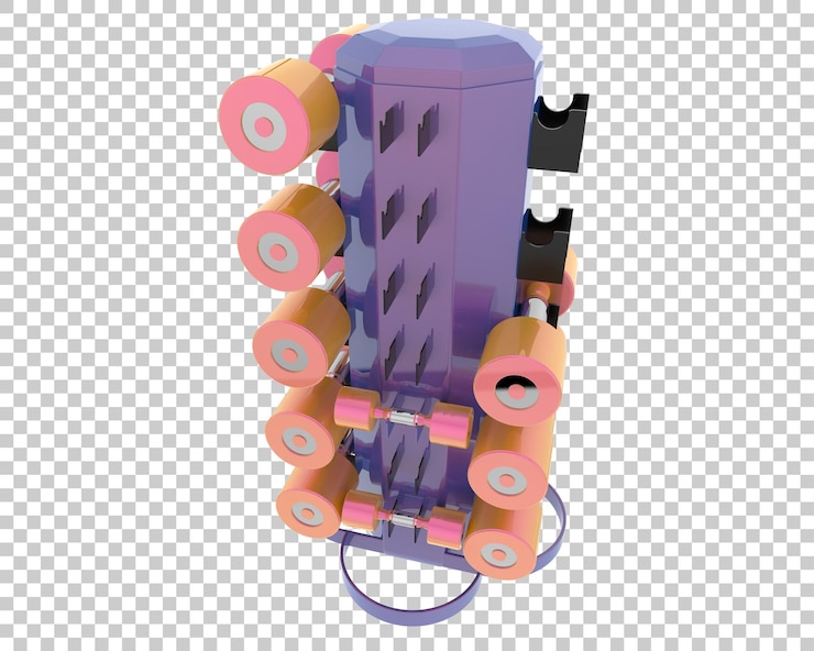 PSD weight rack on transparent background 3d rendering illustration