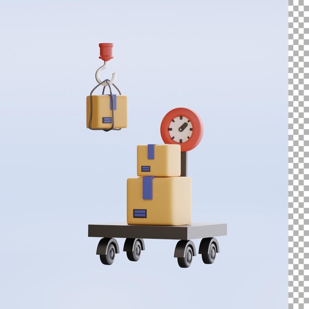 Weight Scale And Boxes 3d Illustration