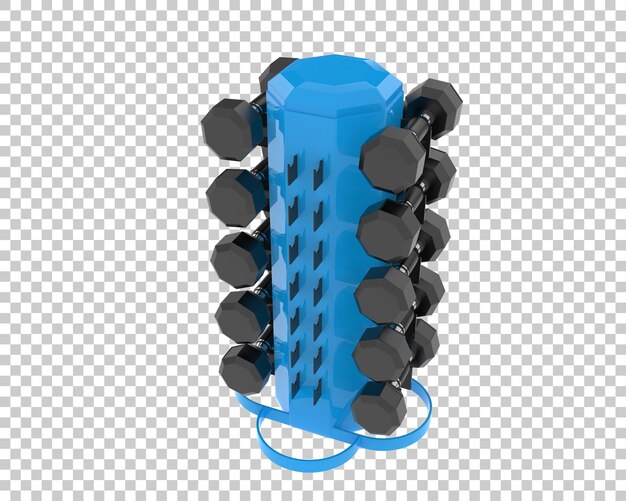 Weight tree with dumbbells on transparent background 3d rendering illustration