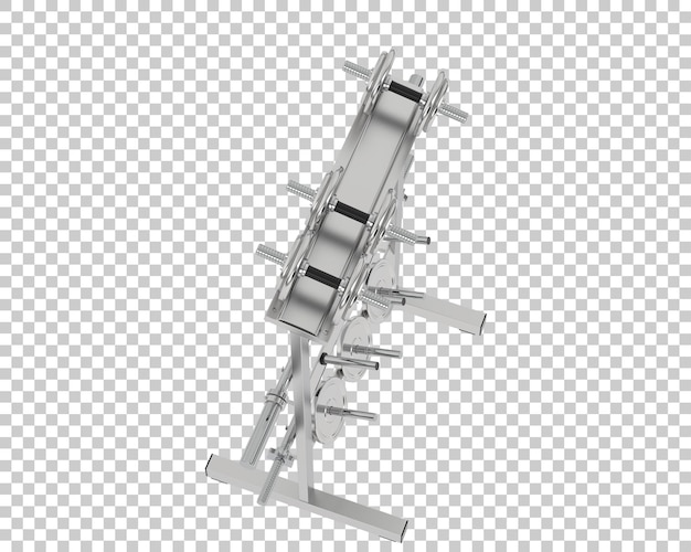 Weights on rack on transparent background 3d rendering illustration