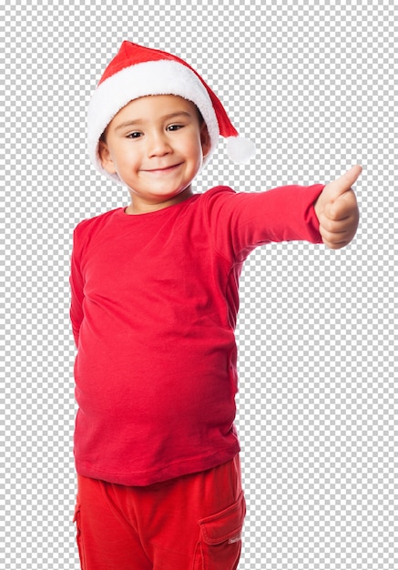 Weinig jong geitjejongen het vieren Kerstmis