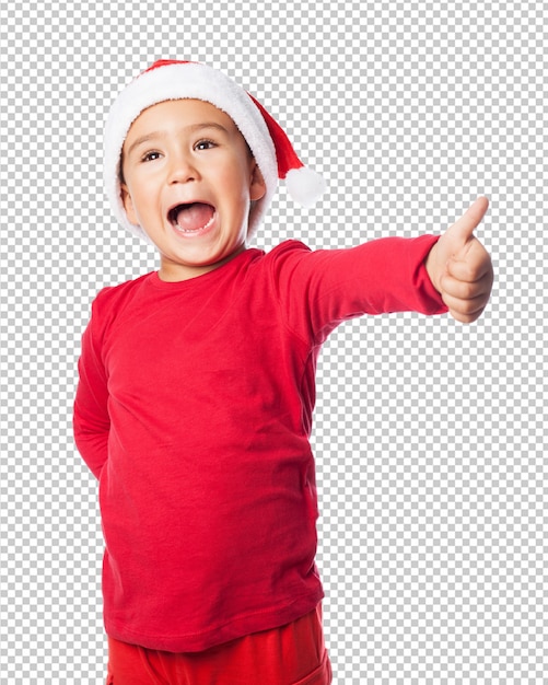 Weinig jong geitjejongen het vieren Kerstmis