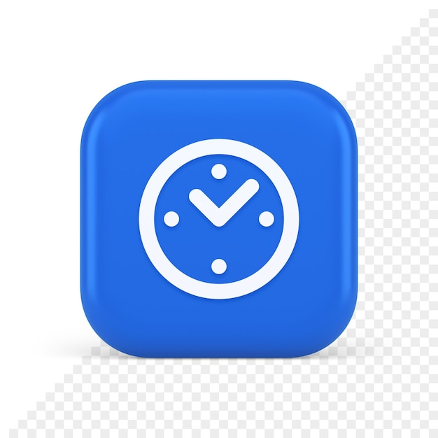 Wekker tijd countdown knop deadline meting 3D-realistische pictogram