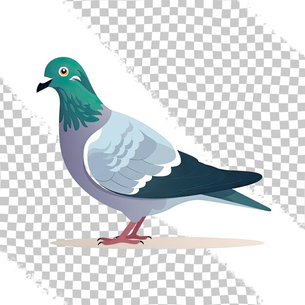 PSD wektor gołębia kontur charakter płaska ilustracja gołębia widziana w widoku bocznym wektor w stylu płaskim