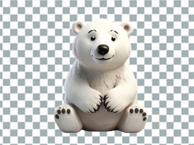 PSD wektor mały niedźwiedź polarny siedzący na lodzie