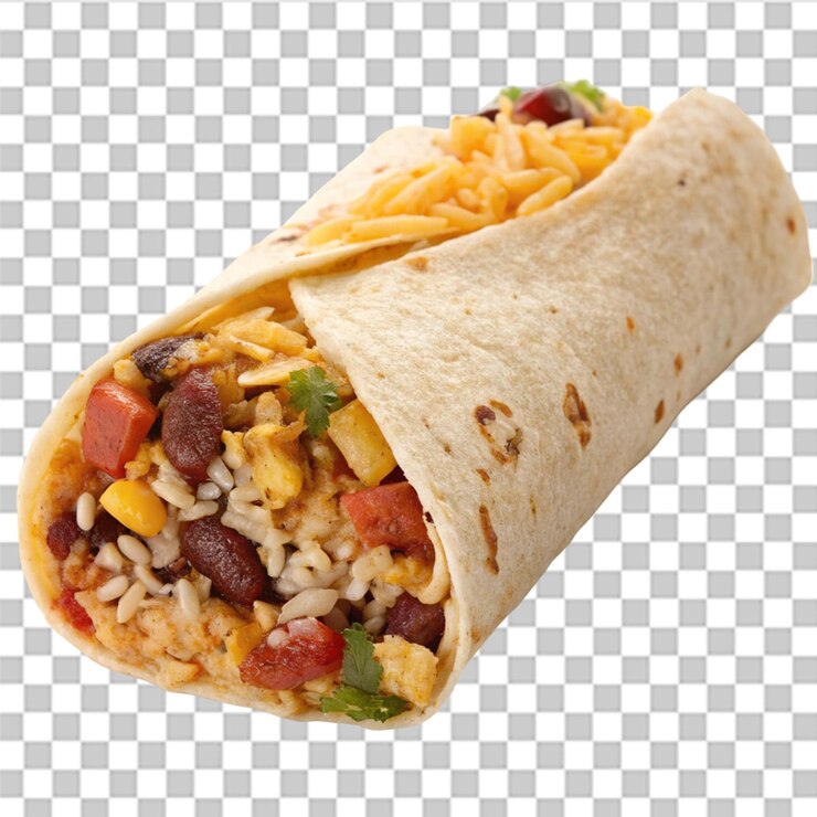 PSD wektorowa kolorowa ikona burrito izolowana na białym tle