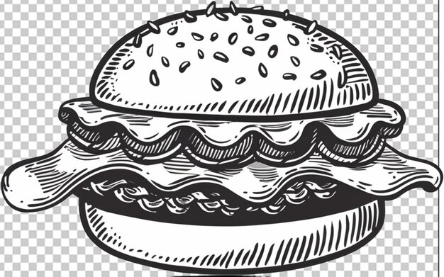 Wektorowo Ręcznie Narysowane Logo Cheeseburgera Tło