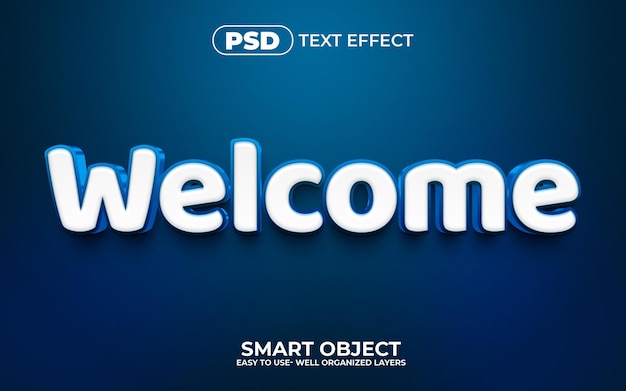 PSD welcome 3d editable text effect style with premium background