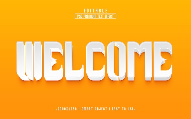 Welcome 3D realistic Editable text effect style with background
