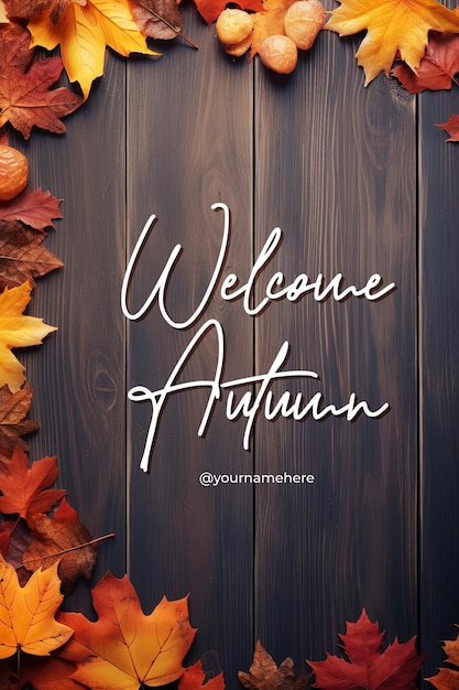 Welcome autumn background and autumn poster